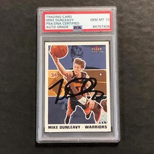 2003-04 Fleer Tradition #168 Mike Dunleavy Signed Card PSA Slabbed Warriors