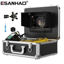 50M Pipe Inspection Camera with 512HZ Sonde Self-leveling Sewer Camera 9" Screen