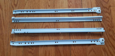 EPOXY SELF CLOSING WHITE DRAWER SLIDES 20''  TWO PAIR FOR $1.50