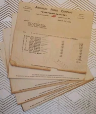 1941 Arkansas Paper Co Lot 10 Billhead Receipt to See's Variety Store Hygrade A