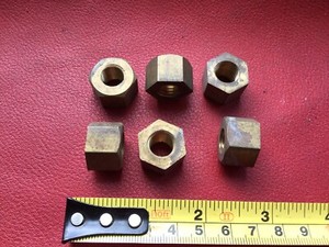 7/16 MESSINGMUTTER UNBENUTZT VOR DEM 2. WW2 VINTAGE AUTO AUSPUFFKOPFKRÜMMER SCHALLDÄMPFER