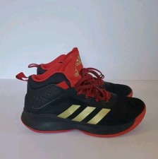 Adidas Boys Cross Em Up 5 FZ1475 Black Red Gold Basketball Shoes Sneakers Size 5