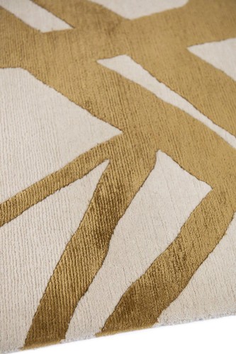 Decordec Hand-Tufted Rug, Golden Colored Rug Area Rug for living room, Bedroom - Picture 3 of 4