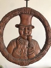 CARVED WOOD CHANDELIER  FIGURE OF A MAN IN A TOP HAT "MAY I PROPOSE A TOAST?"