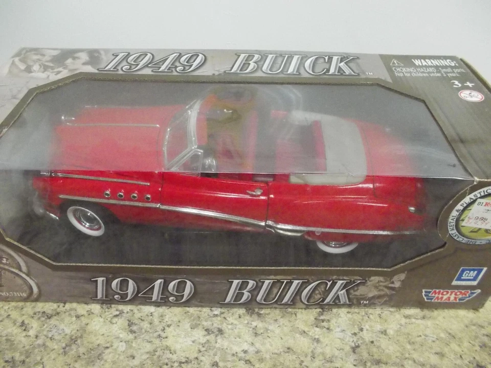 1949 Buick GM Motor Max Red Convertible Car 1/18 Die Cast NIB In Box - Image 2 of 4