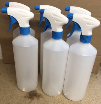Chemie Sprühflaschen 6 x 1L blau Trigger Sprüher Industrie Auto Rae-Chem