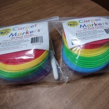 LOT OF 2 Sit Carpet Spot Markers Classroom Floor 5  30 Pack Heavy duty vinyl NEW