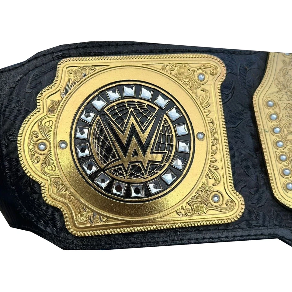 WWE WORLD HEAVYWEIGHT CHAMPIONSHIP BELT BELT REAL LEATHER REPLICA BELT - Imagem 4 de 4