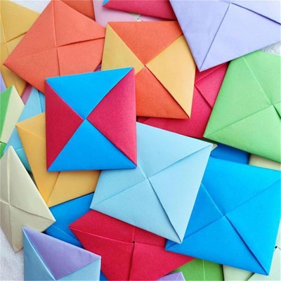10 Paper Flip Toy Blue Red Cardboard Strike Paper Game