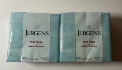 2 Jergens Mild Soap 4.5 oz 4 Bars Sealed Brand New In Package 8 Bars Total 