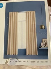 Beige/Pink Thermal Darkening Curtain Panel Room Essentials 84x42 Curtain NWT