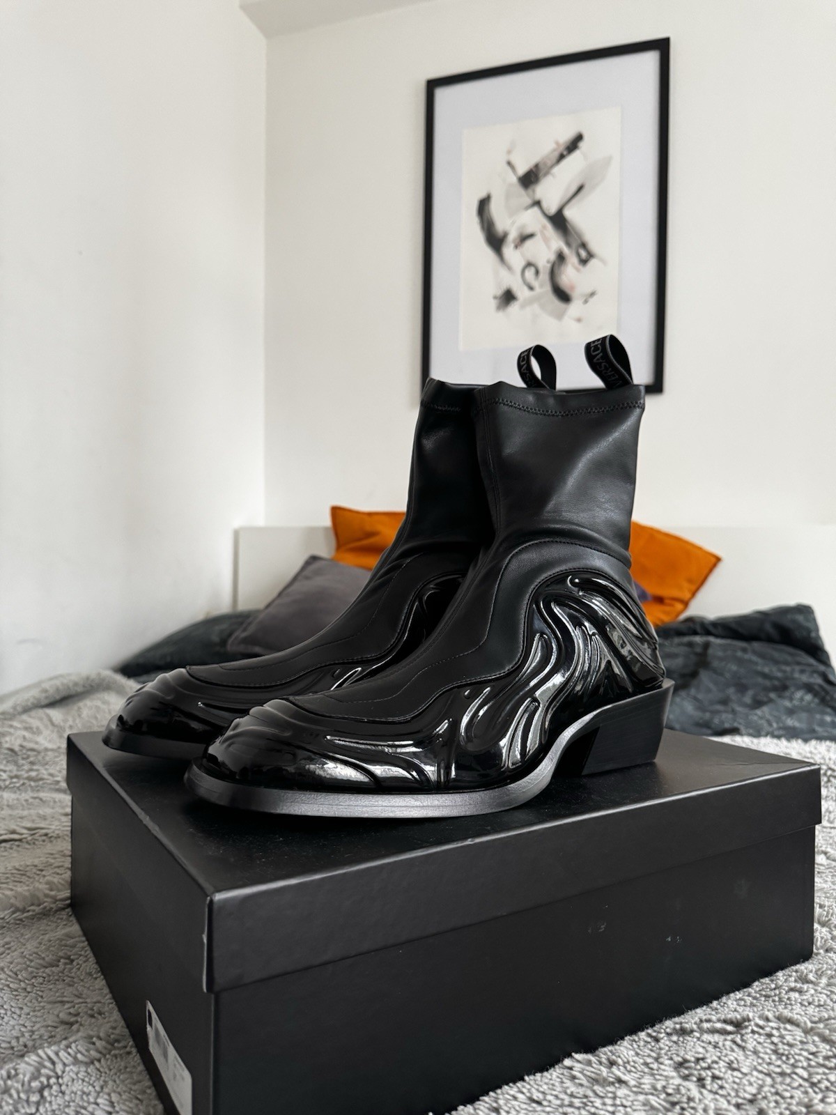 SAOLA Stivaletti Versace Solare in pelle nera taglia 9