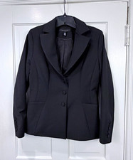 White House Black Market Black 3-Button Notch Lapel Blazer Long Sleeve 8