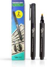 Money Bill  2 Counterfeit Pens - Counterfeit Bill Detector Pen with Upgraded