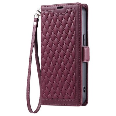 Grid Leather Wallet Phone Case For iPhone 16 15 14 13 12 11 Pro Max 7 8 SE XS XR