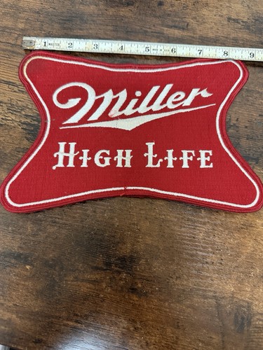 Miller High Life Large 9” Patch Bow tie Logo White Border Red White Letters