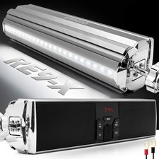 GoHawk Motorcycle Speakers Bluetooth Waterproof with LED Lights, AUX/FM Radio...