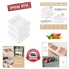 Space-Saving 3 Pack Drawer Organizers - Breathable Fabric for Optimal Storage