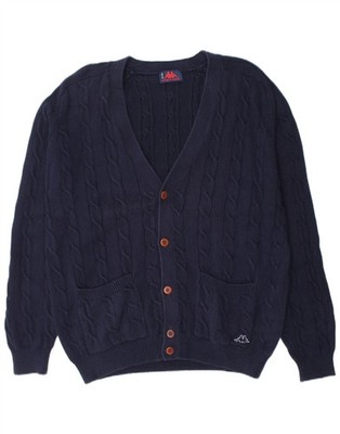 Kappa Herren Strickjacke Pullover Large dunkelblau Baumwolle NT06