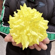 1.3LB  Rare Natural yellow sulfur crystal quartz crystal mineral specimen-