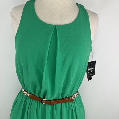By&By Dresses | by & by Dress Juniors Medium Kelly Green Belted Sleeveless Lined | Color: Green | Size: M | Funstuffdel's Closet