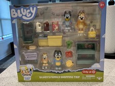 Bluey Family Shopping Trip Playset w/ Bluey Bingo Bandit Chilli Accessories