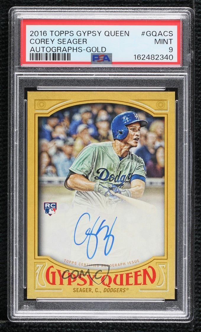 2016 Topps Gypsy Queen Gold 39/50 Corey Seager #GQA-CS PSA 9 MINT Rookie Auto RC