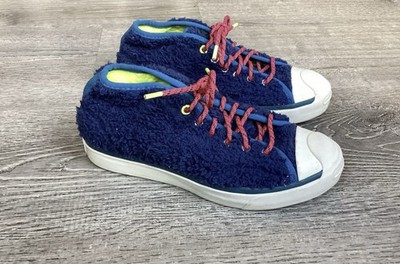 メル70997 Converse Jack Purcell Mid Retro Sherpa Dark Moss Shoes 169790C