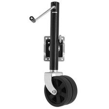 6-inch Dual Wheels Trailer Jack, 1500 lbs, for RV, Boat,Trailer and More, Black