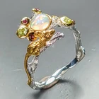 Jewelry gem Natural Opal Ring 925 Sterling Silver Size 8 /R472329