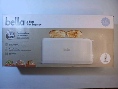 Bella 2 Slice Slim Toaster, Fits-anywhere Kitchenware, 6 Setting Shade Control