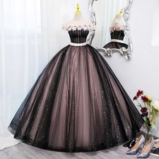 Custom Bling Bling Ball Gown Quinceanera Dress 3D Flowers Prom Party Gown Formal