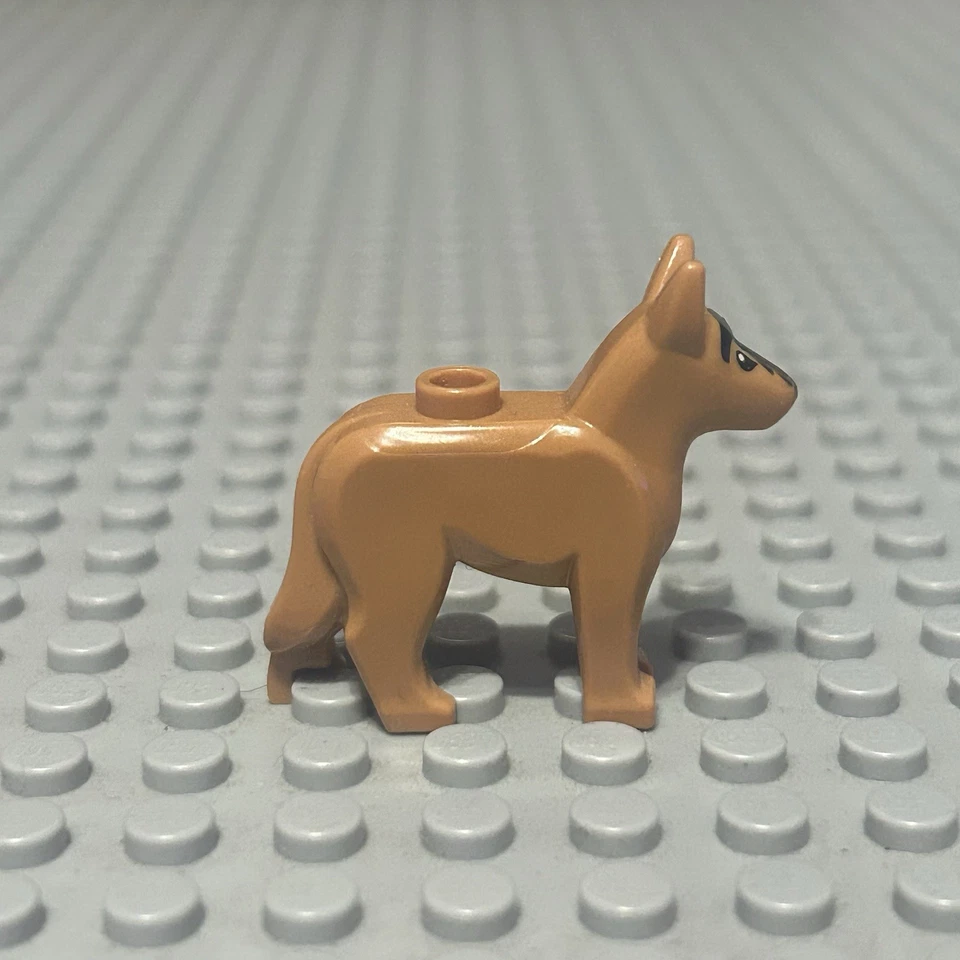 Lego Perro Pastor Alemán Alsaciano Ojos Negros Nariz Brillante y Hocico Marrón Oscuro Foto 3 de 4