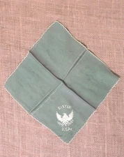 WWII Souvenir/Sweetheart Handkerchief - "Sister - U.S.A." & Eagle