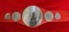 TAG TEAM WORLD HEAVYWEIGHT WRESTLING CHAMPIONSHIP BELT Red Leather