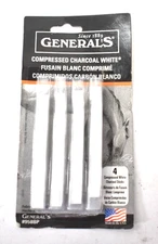 General's Compressed Charcoal White Sticks 4 Pack 958BP 2B 4B 6B GP958BP