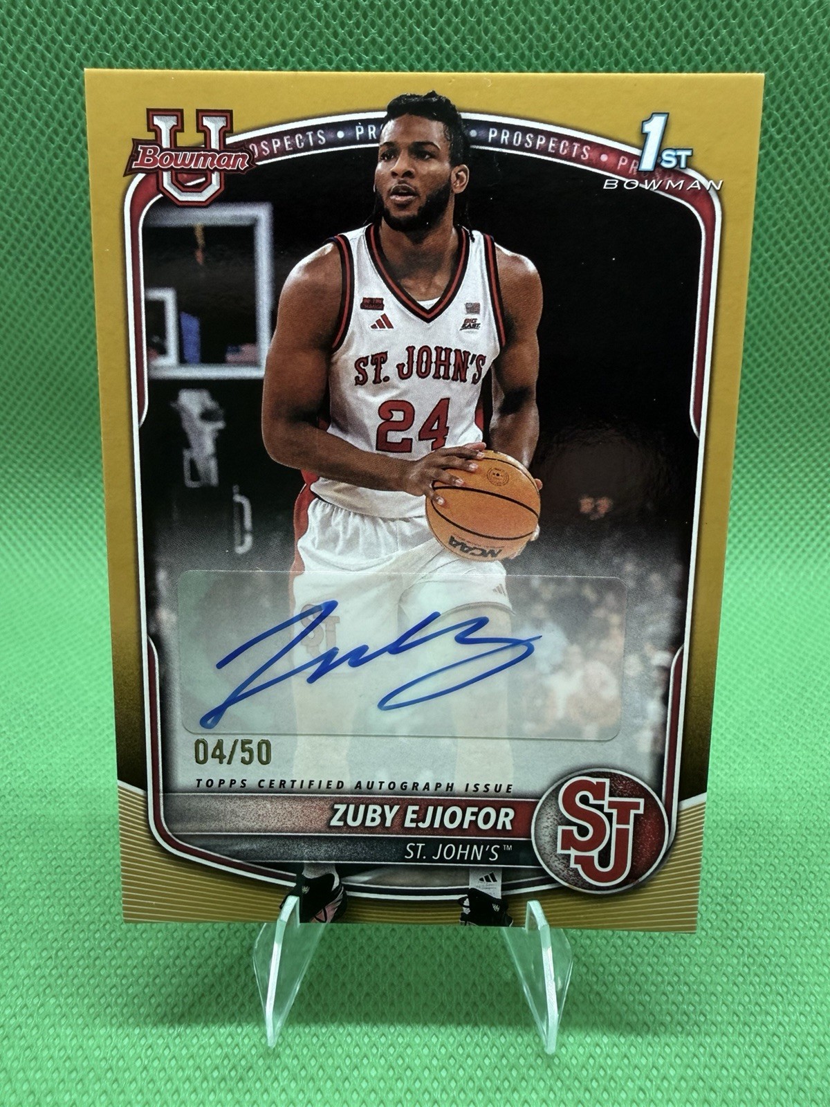 2025-26 Zuby Ejiofor 1st Bowman Auto Gold /50 St. John's Prospects