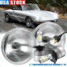 Pair 7" inch LED Headlights Hi/Lo Beam For Alfa Romeo Spider 1988-1994 DeSoto