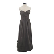 Jenny Yoo Collection Taupe Tulle Strapless Sweetheart Maxi Gown Size 12 Formal