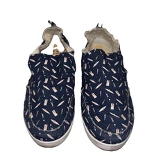 Vionic Beach Malibu Printed Casual Slip-On Sneaker Dark Blue Womens 9.5 Comfort