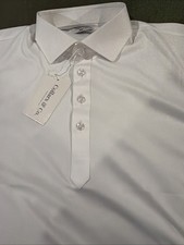 NWT Collars  Co Dress Collar Polo Shirt Medium Tall Solid White 88 Retail