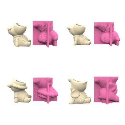 Multipurpose Silicone Mould for Cement Gypsum Cartoon Animal Vase Creation