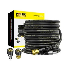 POHIR Pressure Washer Hose 50 ft with 3/8 Inch Quick Connect, Kink Resistant ...
