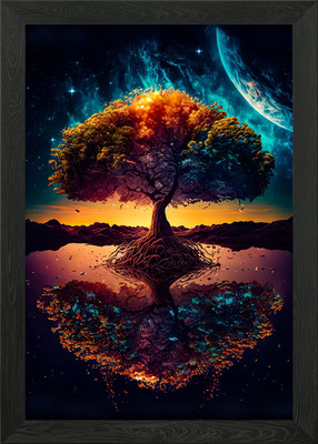 Kosmischer Lebensbaum Gerahmtes Wandbild Poster Leinwandbild Bild