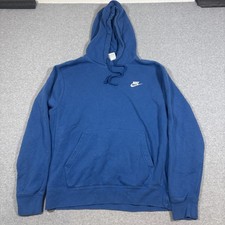 Nike Men's Sz M Blue Sportswear Club Fleece Pullover Hoodie BV2654-407