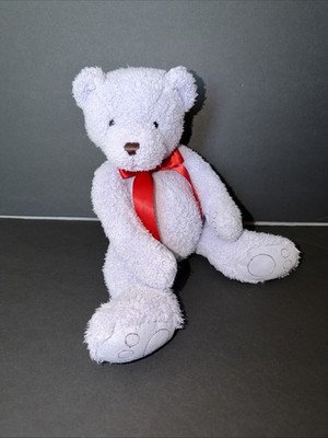 Bath & Body Works Purple Teddy Bear Cubby Bean Bag Plush Red