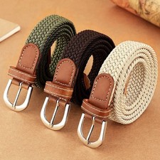 Genuine Leather Men Casual Belt Braided, All Sizes