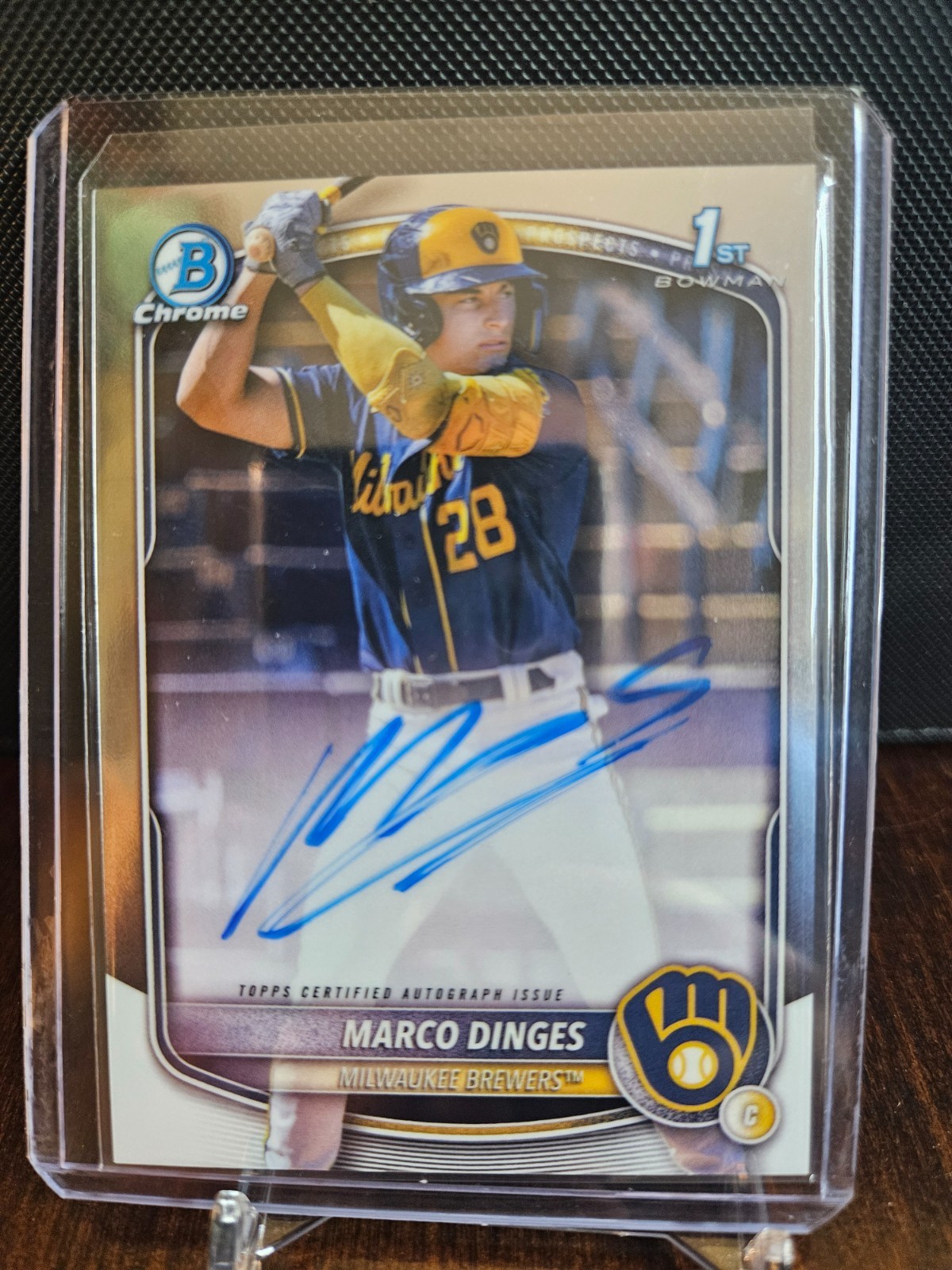 MARCO DINGES 2025 BOWMAN CHROME 1ST AUTO ROOKIE #CPA-MD BREWERS