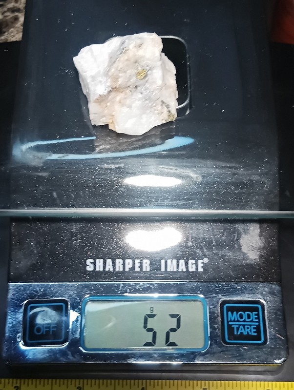 Natural GOLD : BEARING Quartz -Raw Gold Genuine Mineral  52 Grams NV USA