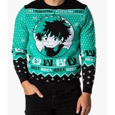 New Large My Hero Academia Ugly Christmas Sweater Pullover